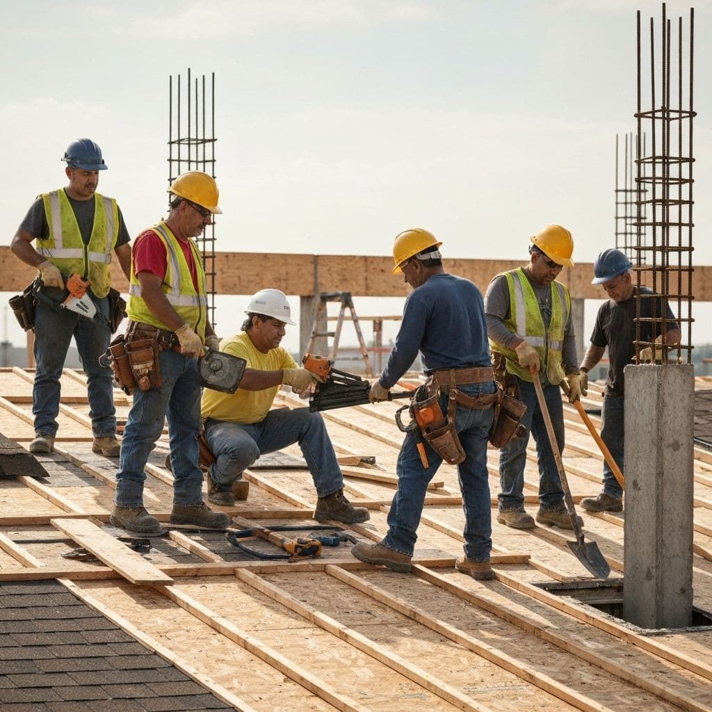 Gradbeni delavci na strehi - Brodi Team